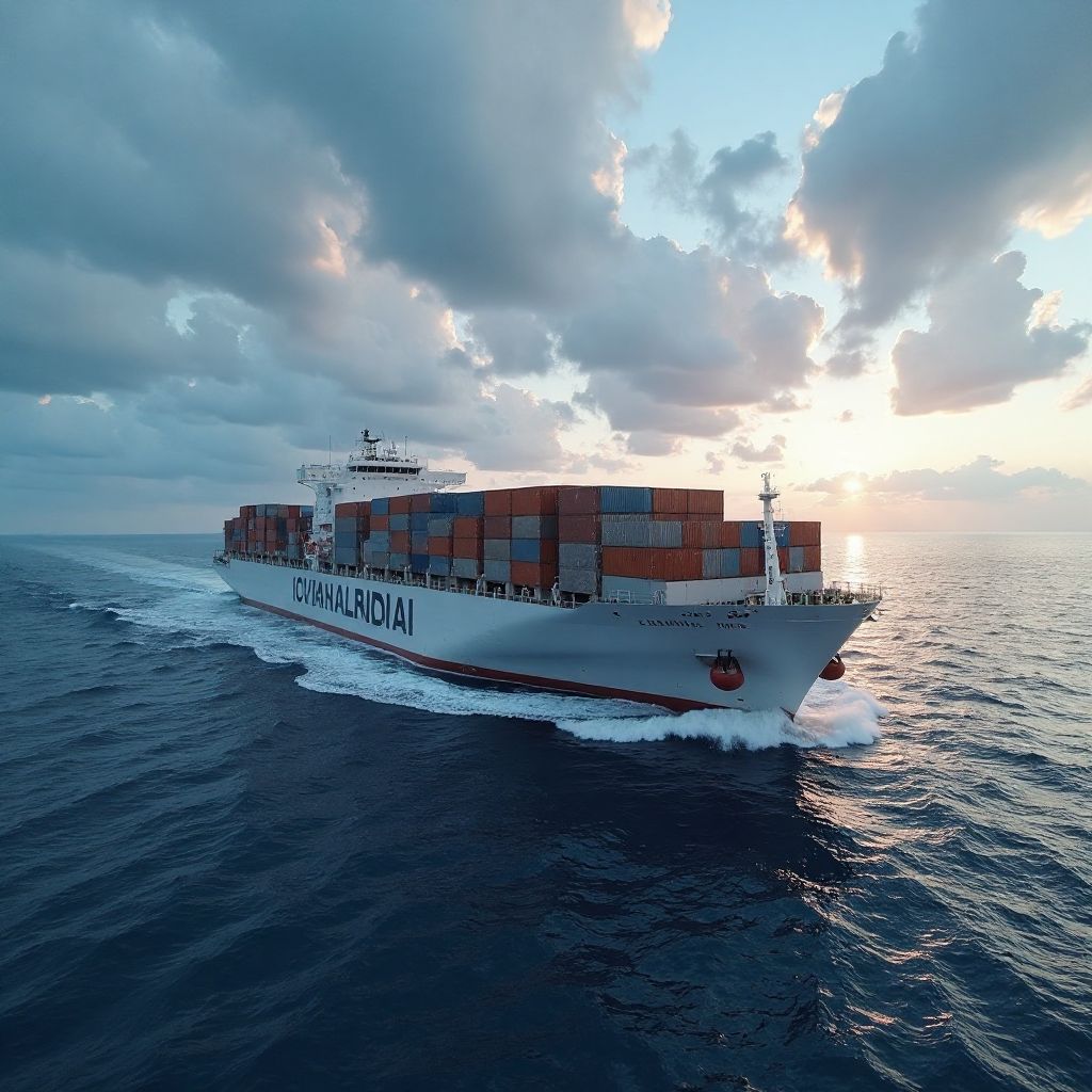 Modern container vessel from Ocean Transit fleet