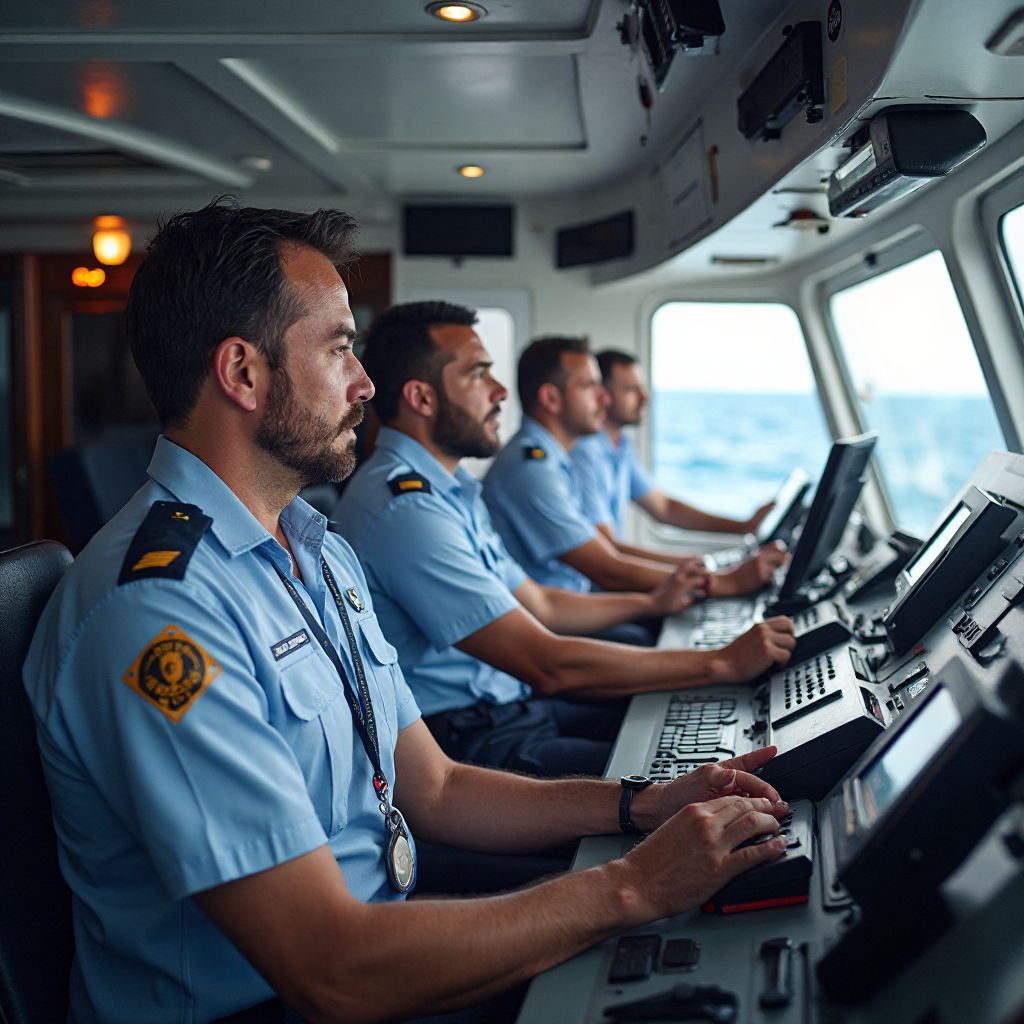 Ocean Transit crew members in operation